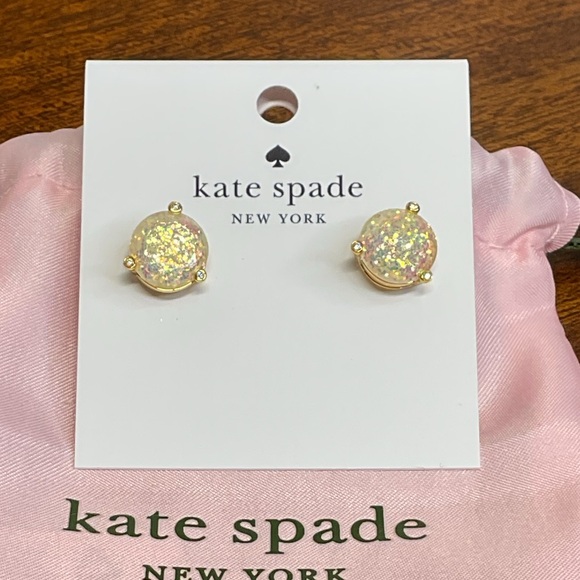 Kate Spade Opal Glitter Gumdrop Earrings NEW - Picture 2 of 5